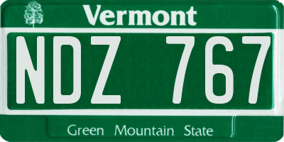 VT license plate NDZ767