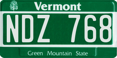VT license plate NDZ768