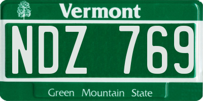 VT license plate NDZ769