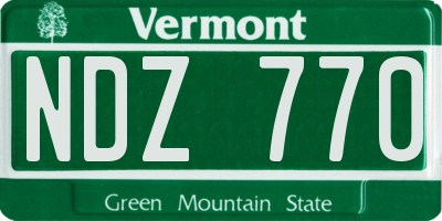 VT license plate NDZ770