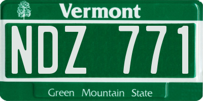VT license plate NDZ771