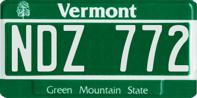 VT license plate NDZ772