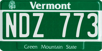 VT license plate NDZ773