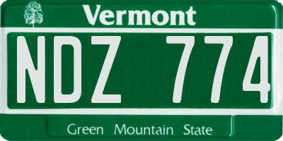 VT license plate NDZ774