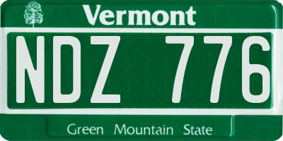 VT license plate NDZ776