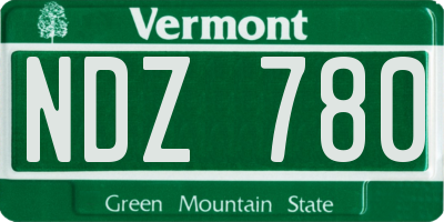 VT license plate NDZ780