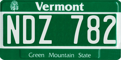 VT license plate NDZ782