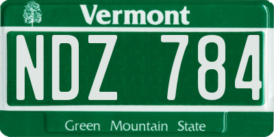 VT license plate NDZ784