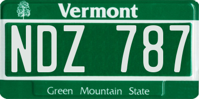 VT license plate NDZ787