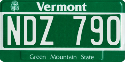 VT license plate NDZ790