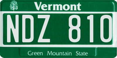 VT license plate NDZ810