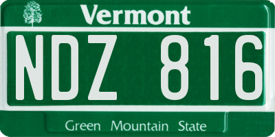 VT license plate NDZ816