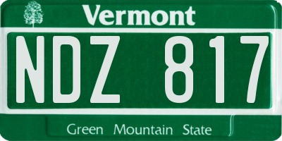 VT license plate NDZ817