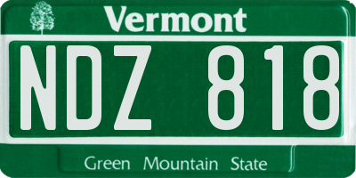 VT license plate NDZ818