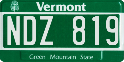 VT license plate NDZ819
