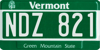 VT license plate NDZ821