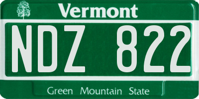VT license plate NDZ822