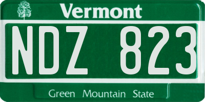 VT license plate NDZ823