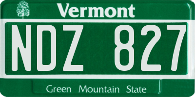 VT license plate NDZ827