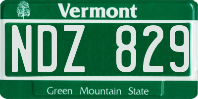 VT license plate NDZ829