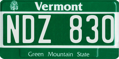 VT license plate NDZ830