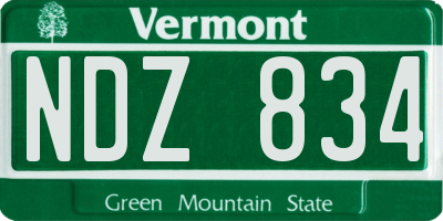 VT license plate NDZ834