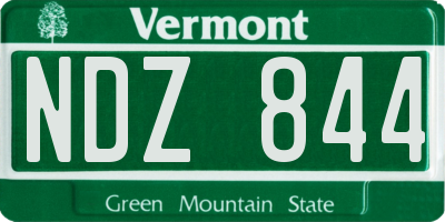 VT license plate NDZ844