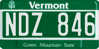 VT license plate NDZ846
