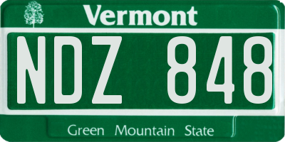 VT license plate NDZ848