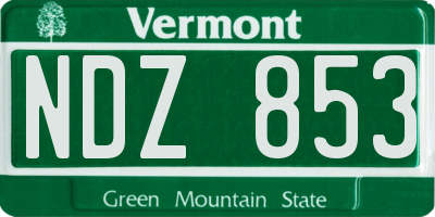 VT license plate NDZ853