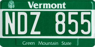 VT license plate NDZ855