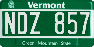 VT license plate NDZ857
