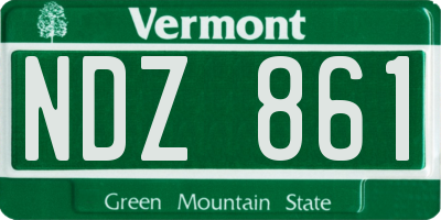 VT license plate NDZ861