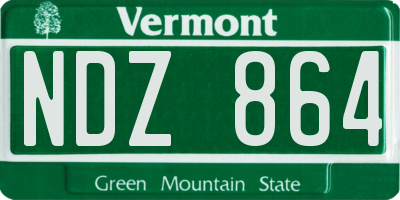 VT license plate NDZ864