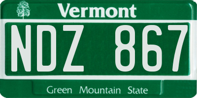 VT license plate NDZ867