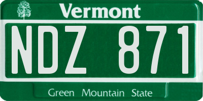 VT license plate NDZ871