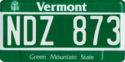 VT license plate NDZ873