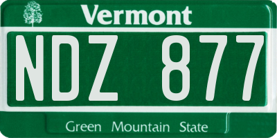 VT license plate NDZ877