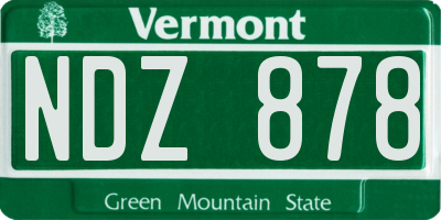 VT license plate NDZ878