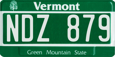 VT license plate NDZ879