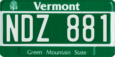 VT license plate NDZ881