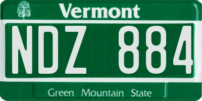 VT license plate NDZ884