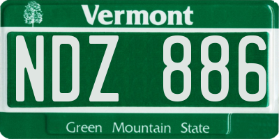 VT license plate NDZ886