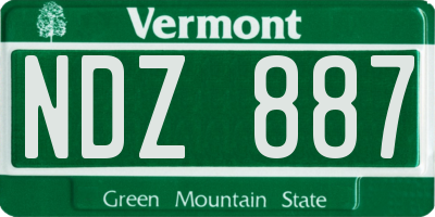 VT license plate NDZ887