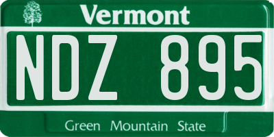 VT license plate NDZ895