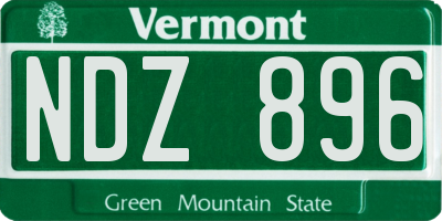 VT license plate NDZ896