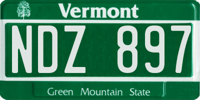 VT license plate NDZ897