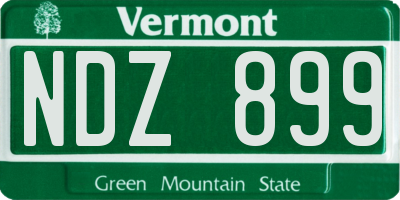 VT license plate NDZ899