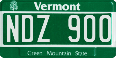 VT license plate NDZ900