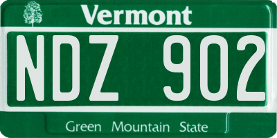 VT license plate NDZ902